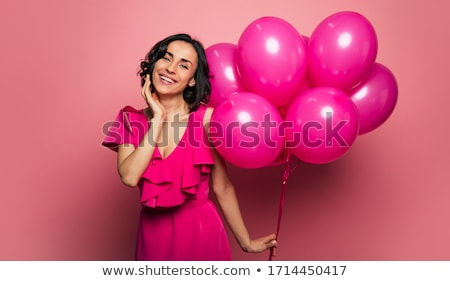 Сток-фото: Pretty Girl With Bunch Of Balloons