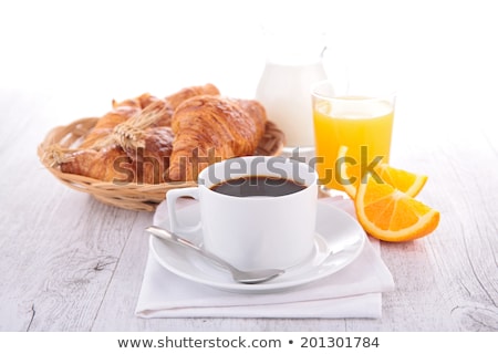 Foto stock: Coffee Orange Juice And Croissant