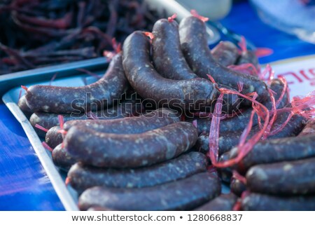 Сток-фото: Homemade Uncooked Black Pudding Sausages