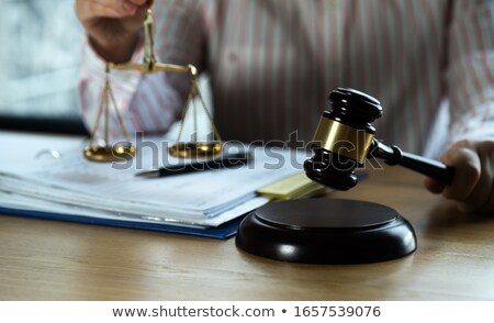 Zdjęcia stock: Judge Gavel With Scales Of Justice Professional Female Lawyers