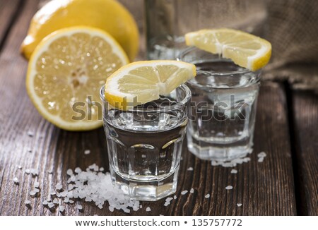 Foto stock: Tequila Salt And Lemon - Close Up