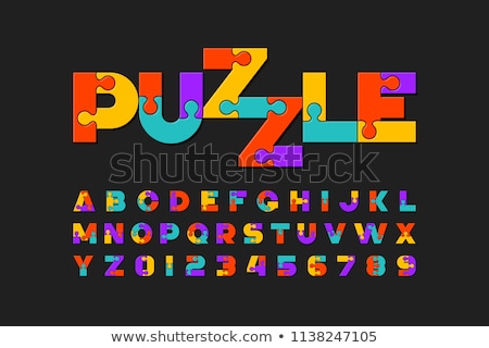 Zdjęcia stock: Vector Colorful Puzzle Lettering