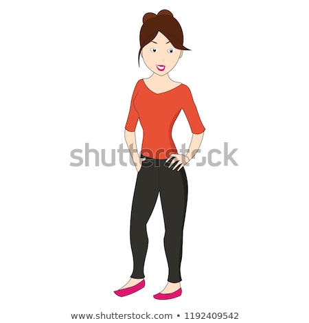 Stock photo: Smiling Girl In Black Tight Jeans