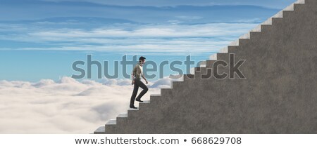 Business Man Climbing Stairs 3d Rendered Illustration Foto stock © Orla