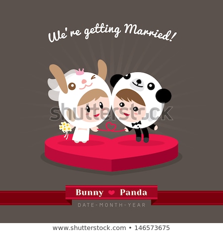 Foto stock: Wedding Of Panda