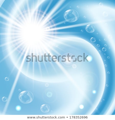 Stock fotó: Blue Vortex Background With Bubbles And Flare