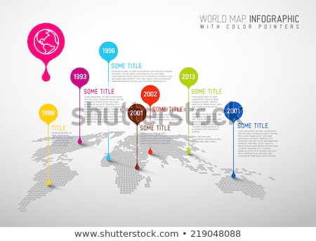 商業照片: World Map With Pointer Marks