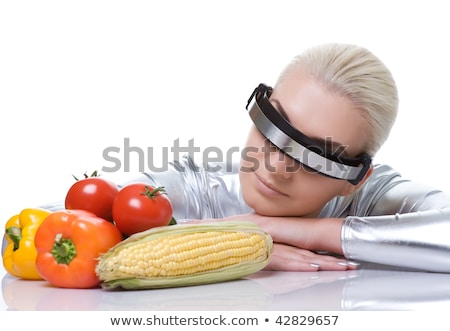 Foto stock: Cyber Woman With A Corn