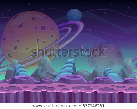 Stok fotoğraf: Alien Rock With Space Background