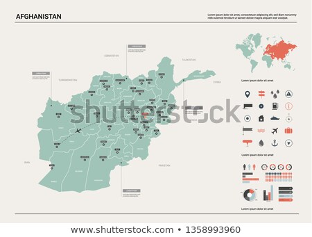 Stok fotoğraf: Button With The Image Maps Of Afghanistan