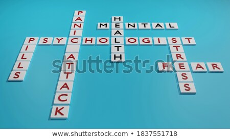 Foto stock: Fear - White Word On Blue Puzzles