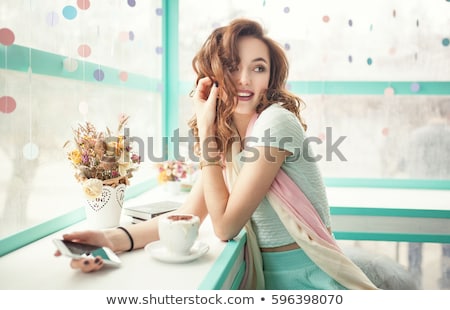 Сток-фото: Beautiful Girl In The Cafe