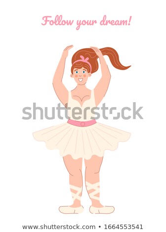 Foto stock: Ilhueta · de · bailarina · com · excesso · de · peso