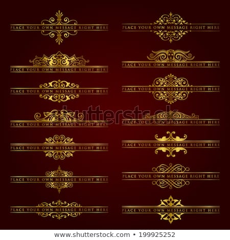 Foto stock: Large Collection Of Golden Labels In Vintage Style