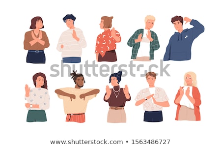 Stock photo: Caucasian White Woman Showing A Stop Hand Gesture