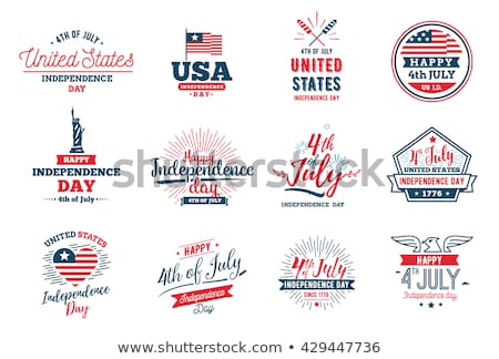 Сток-фото: Fourth Of July Independence Day Poster Usa Flags