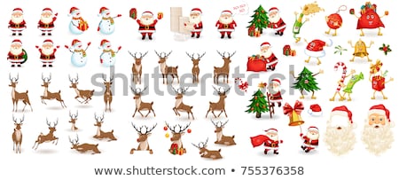 Stock photo: Cartoon Santa Claus Jumping Out Of A Gift Box