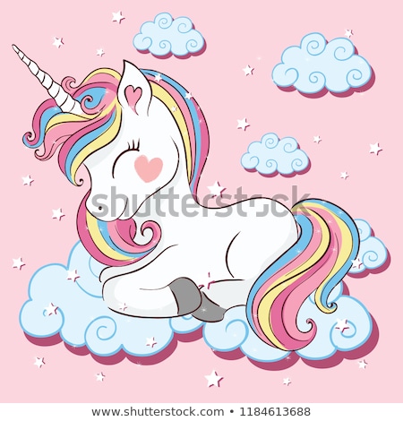 Foto d'archivio: Cute Happy Pink Unicorn