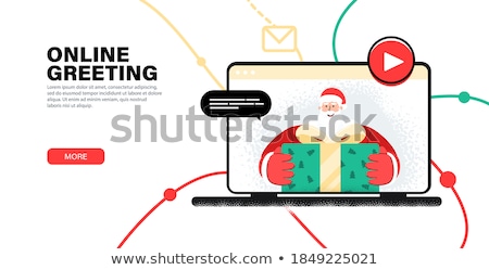 Foto d'archivio: Conversation Santa Vector Poster Merry Christmas