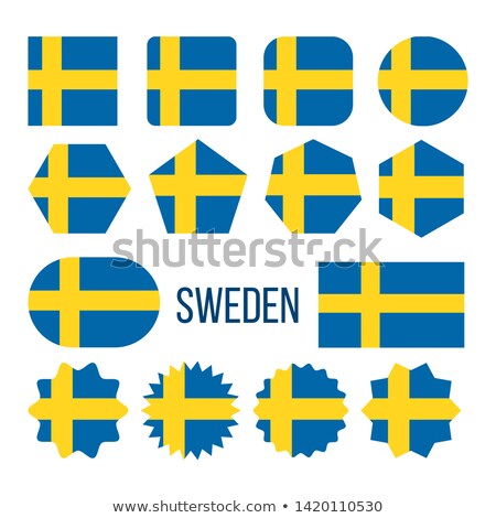 Foto stock: Sweden Flag Collection Figure Icons Set Vector