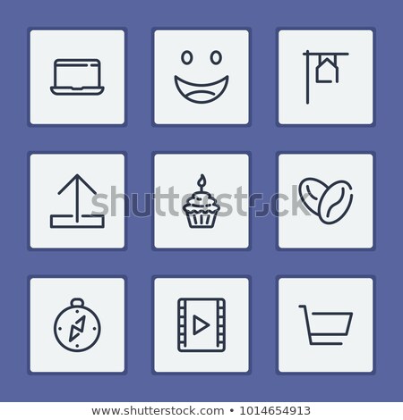 Stok fotoğraf: Renting Movies Service Onboarding Elements Icons Set Vector