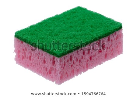 Stok fotoğraf: Synthetic Kitchen Sponge Isolated On White