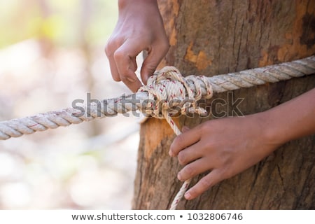 Zdjęcia stock: Man Hands Tied With String