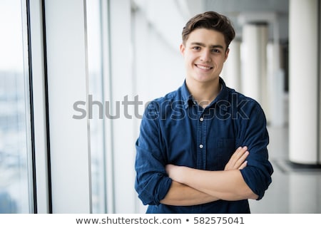 Stok fotoğraf: Young Business Man With Hands Crossed