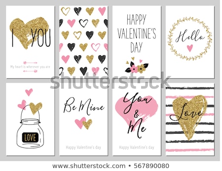 Stok fotoğraf: Love Card Set In Vintage Colors