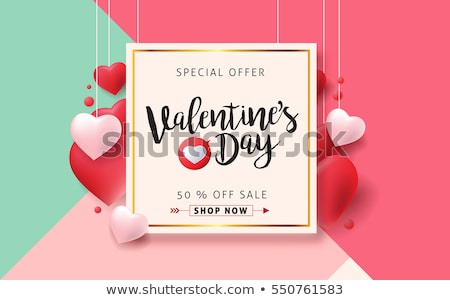 Stok fotoğraf: Vector Valentine Day Flyer Design