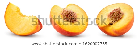 Foto stock: Fresh Peaches Isolated On White
