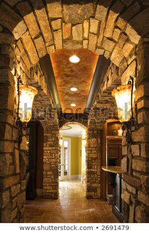 Stone Archway în casă bogată Imagine de stoc © iofoto