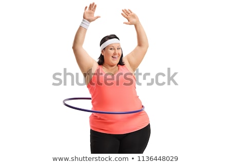 Stock photo: Woman With Hula Hoop Isolated On White