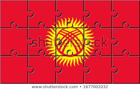 Сток-фото: Puzzle Flag Of Kyrgyzstan Isolated On White