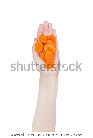 Female Hand Hold Healthy Bio Dry Peaches Foto stock © DenisMArt