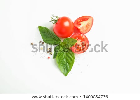Stock fotó: Cherry Tomato And Basil