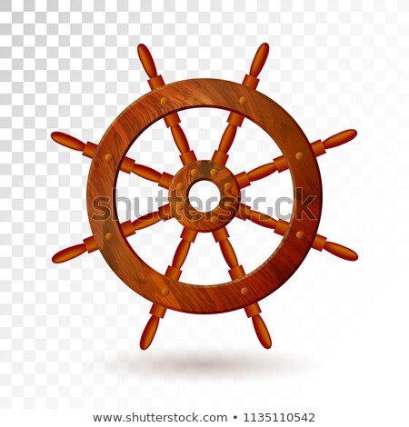 Сток-фото: Ship Steering Wheel Isolated On Transparent Background Detailed Vector Illustration For Your Design