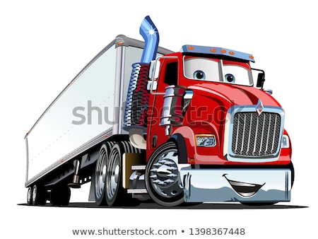 Cartoon Semi Truck Isolated On White Background Imagine de stoc © Mechanik