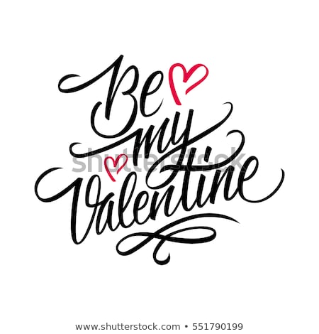 Сток-фото: For My Valentine Calligraphy Card Template