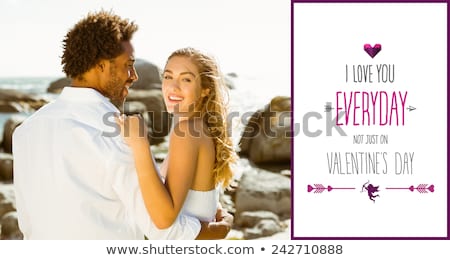 Zdjęcia stock: Gorgeous Couple Embracing By The Coast