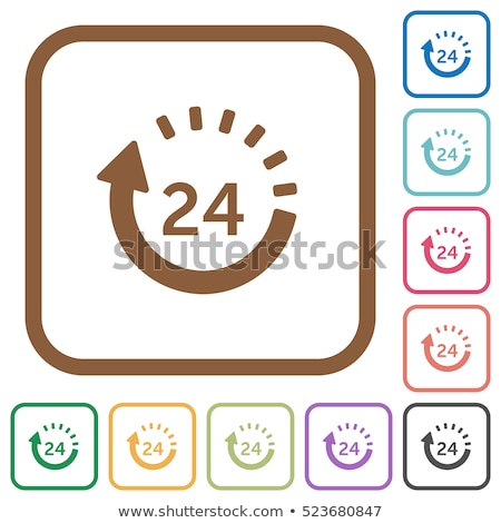 ストックフォト: 24 Hours Services Square Vector Blue Icon Design Set