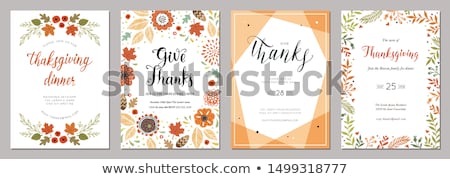 Stock fotó: Vector Turkey Card For Thanksgiving Day