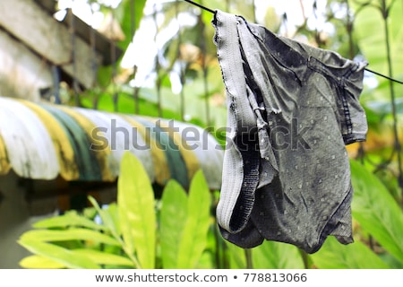 Stockfoto: Mens Underwear Hanging On A Clothesline