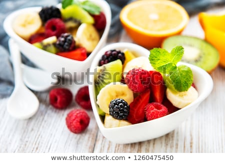 Fruit Salad In Heart Bowl Foto stock © almaje