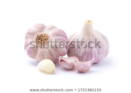 Foto stock: Fresh Garlic Bulbs And Cloves