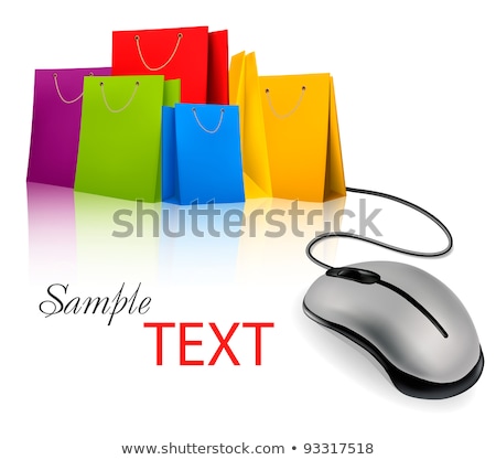 Bevásárló táska és számítógépes egér Stock fotó © allegro