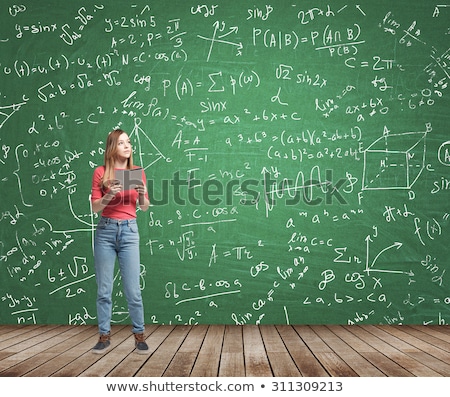 Foto stock: Green Chalkboard With Hand Drawn Skill