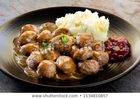 Stock photo: Swedish Meatballs Food Background