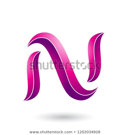 [[stock_photo]]: Magenta Snake Shaped Letter N Vector Illustration