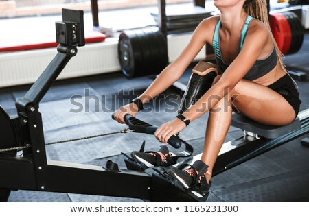 Stockfoto: Cropped Photo Of European Handicapped Woman With Prosthesis In T